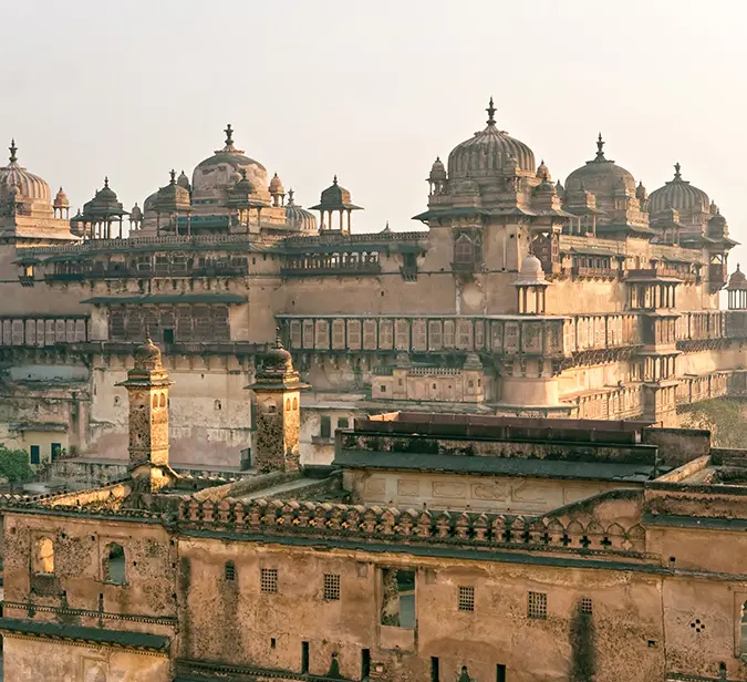 Ancient palace architecture of Orchha, a hidden historical gem in Madhya Pradesh, India.